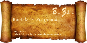Bertók Zsigmond névjegykártya