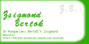 zsigmond bertok business card